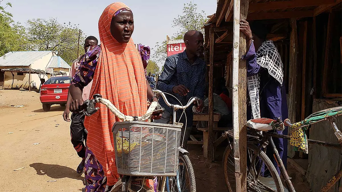 Chibok girl on bike