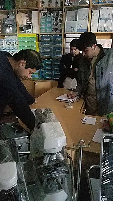 Old lab equipment at Aliabad hospital